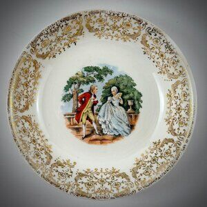 Vintage Stetson 22KT Gold George & Martha Washington Salad/Dessert Bowl 6"